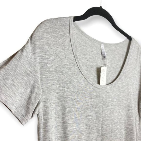 Z  Supply Grey Round Neck High Low Tee Shirt Dress - Picture 4 of 9